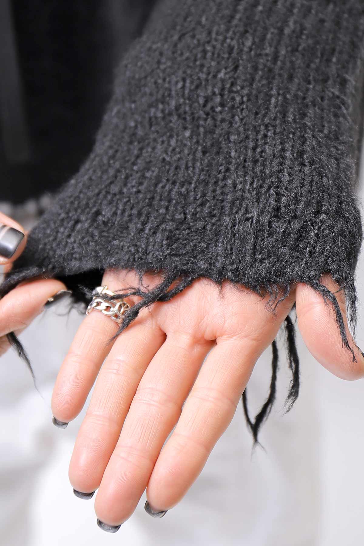 【RUNDHOLZ】 OVERSIZED GRUNGE SILK KNIT_BLACK