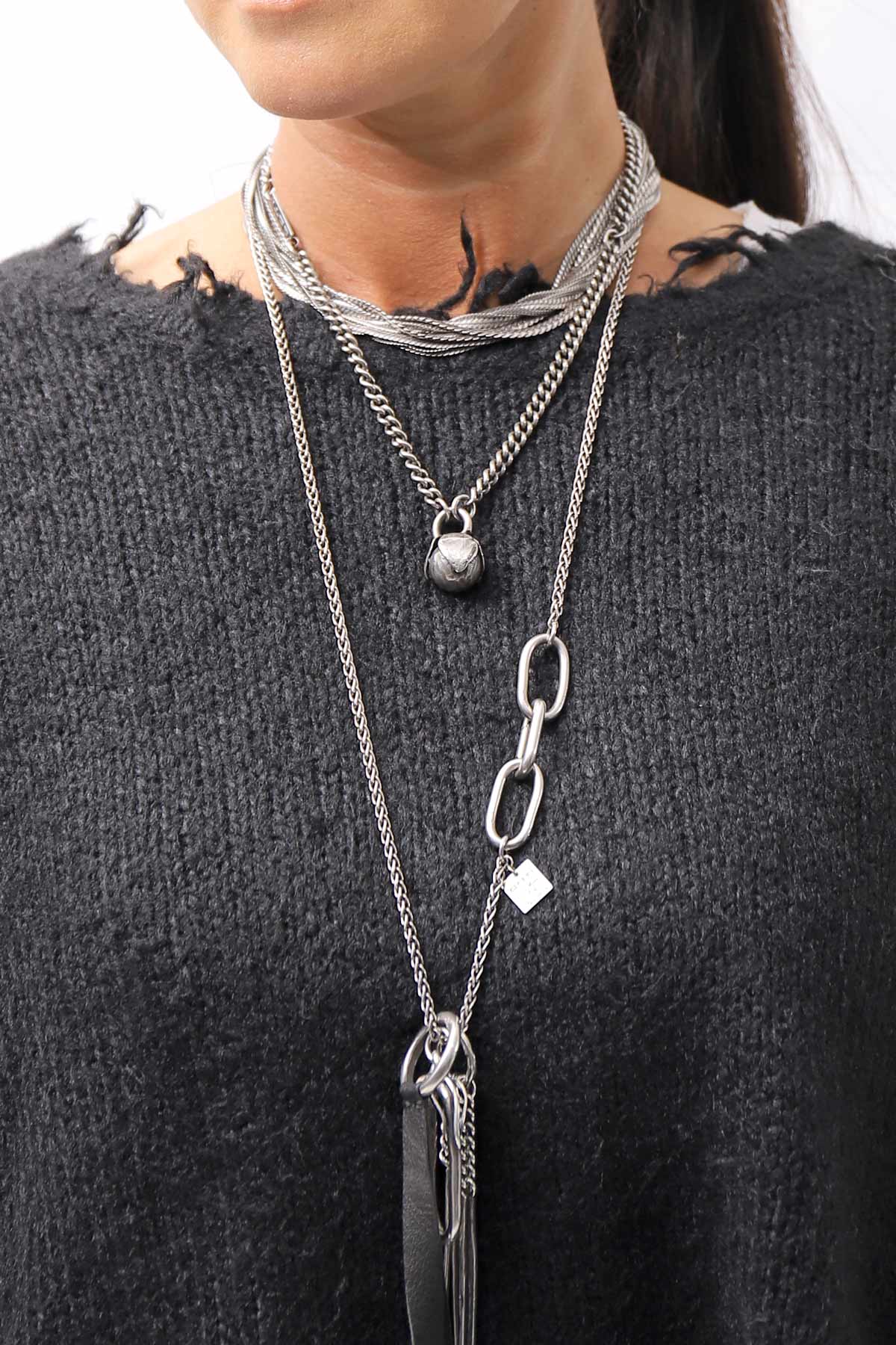【RUNDHOLZ】 OVERSIZED GRUNGE SILK KNIT_BLACK