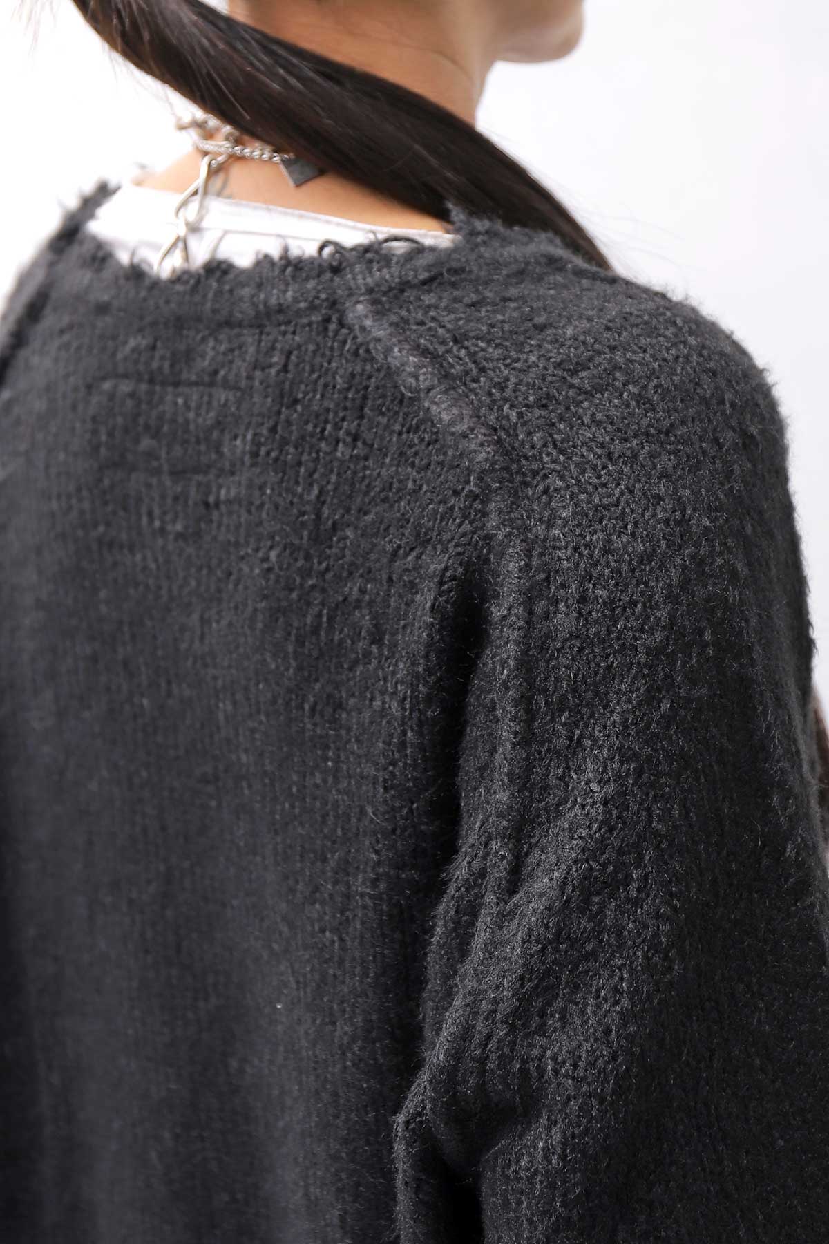 【RUNDHOLZ】 OVERSIZED GRUNGE SILK KNIT_BLACK