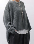 【RUNDHOLZ】 OVERSIZED GRUNGE SILK KNIT_SEAWEED