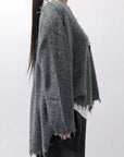 【RUNDHOLZ】 OVERSIZED GRUNGE SILK KNIT_SEAWEED