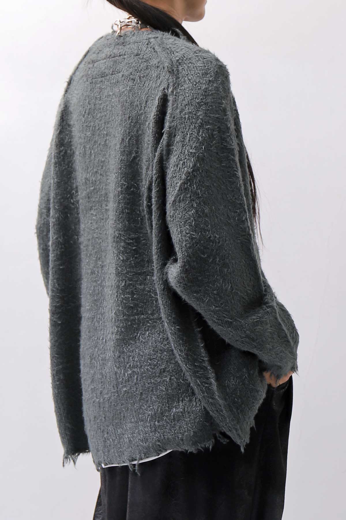 【RUNDHOLZ】 OVERSIZED GRUNGE SILK KNIT_SEAWEED