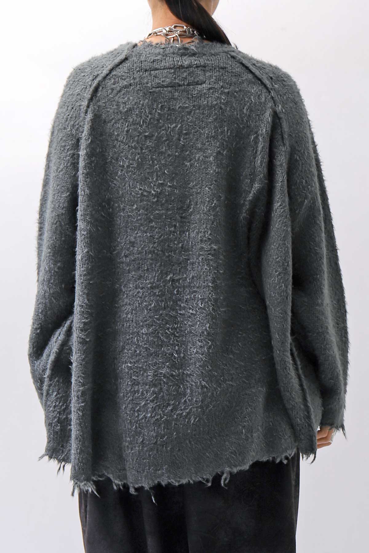 【RUNDHOLZ】 OVERSIZED GRUNGE SILK KNIT_SEAWEED
