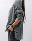 【RUNDHOLZ】 OVERSIZED GRUNGE SILK KNIT_SEAWEED