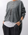 【RUNDHOLZ】 OVERSIZED GRUNGE SILK KNIT_SEAWEED