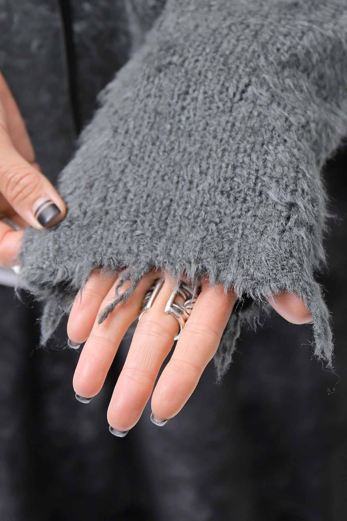 【RUNDHOLZ】 OVERSIZED GRUNGE SILK KNIT_SEAWEED