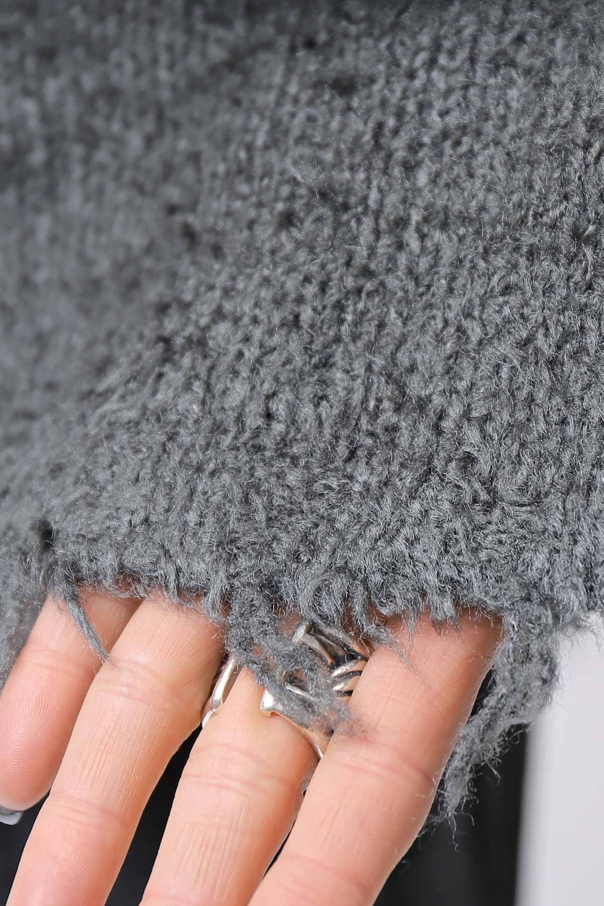 【RUNDHOLZ】 OVERSIZED GRUNGE SILK KNIT_SEAWEED