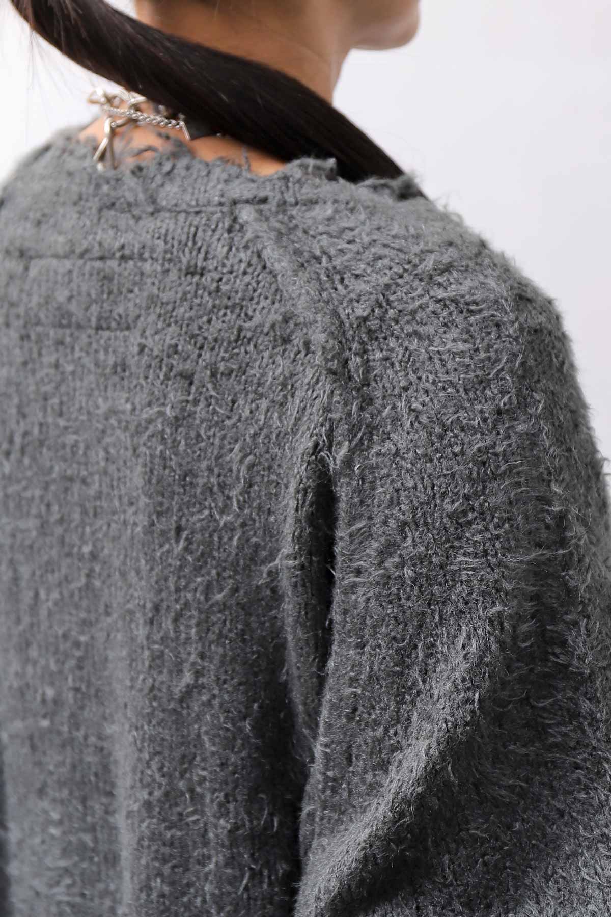 【RUNDHOLZ】 OVERSIZED GRUNGE SILK KNIT_SEAWEED