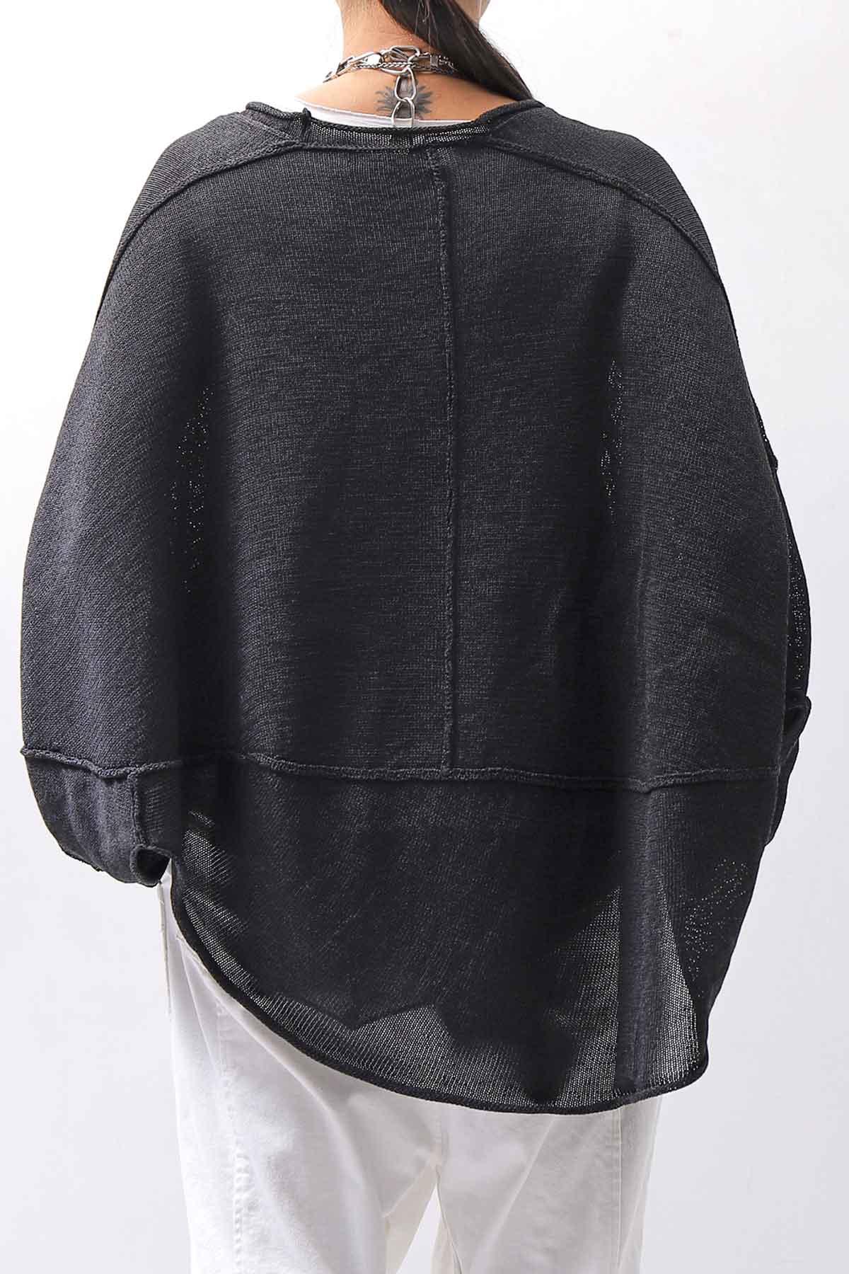 【RUNDHOLZ】 UNISEX OVER SIZED PAPER COTTON TOP _BLACK
