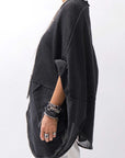【RUNDHOLZ】 UNISEX OVER SIZED PAPER COTTON TOP _BLACK