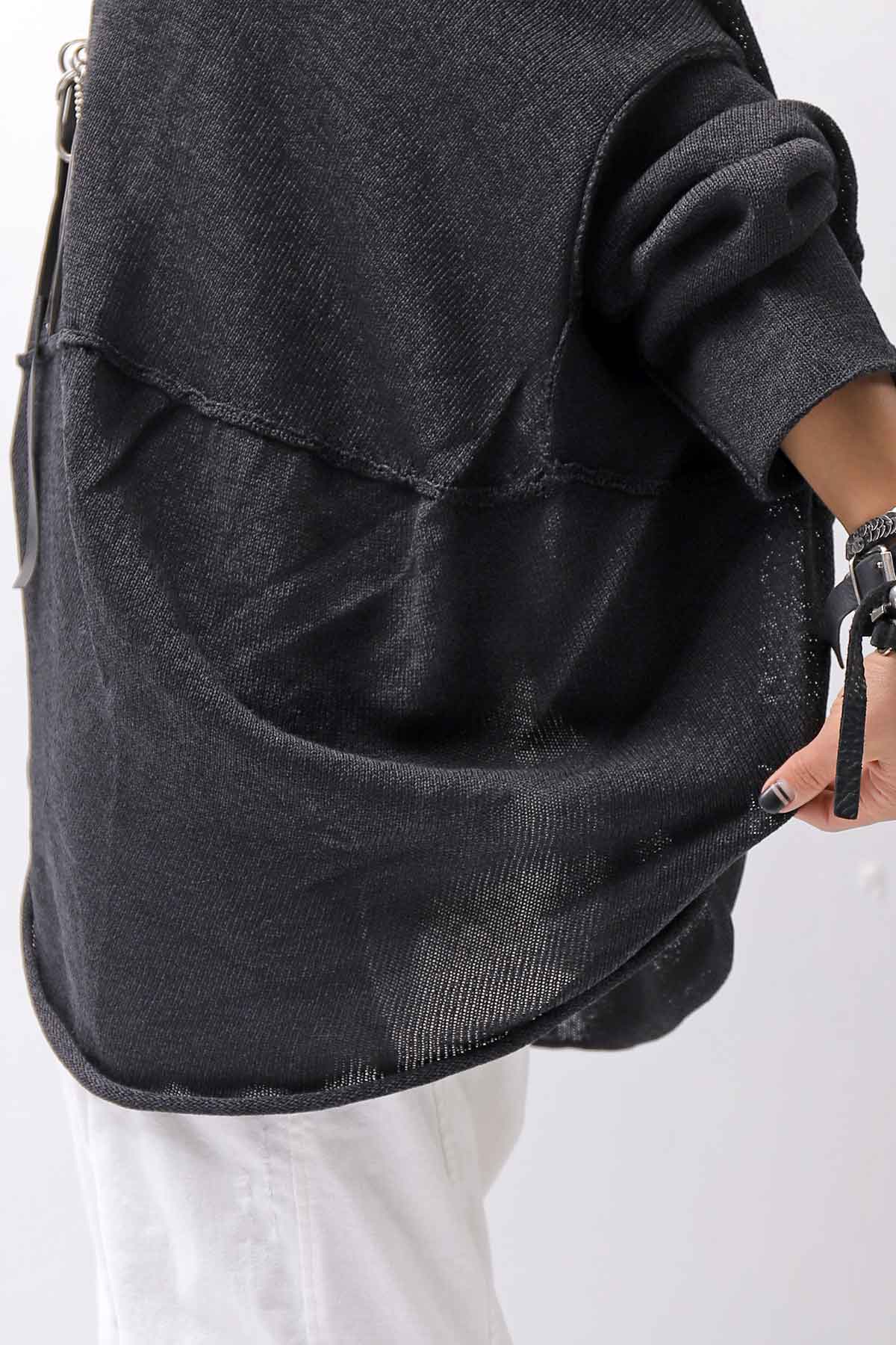 【RUNDHOLZ】 UNISEX OVER SIZED PAPER COTTON TOP _BLACK