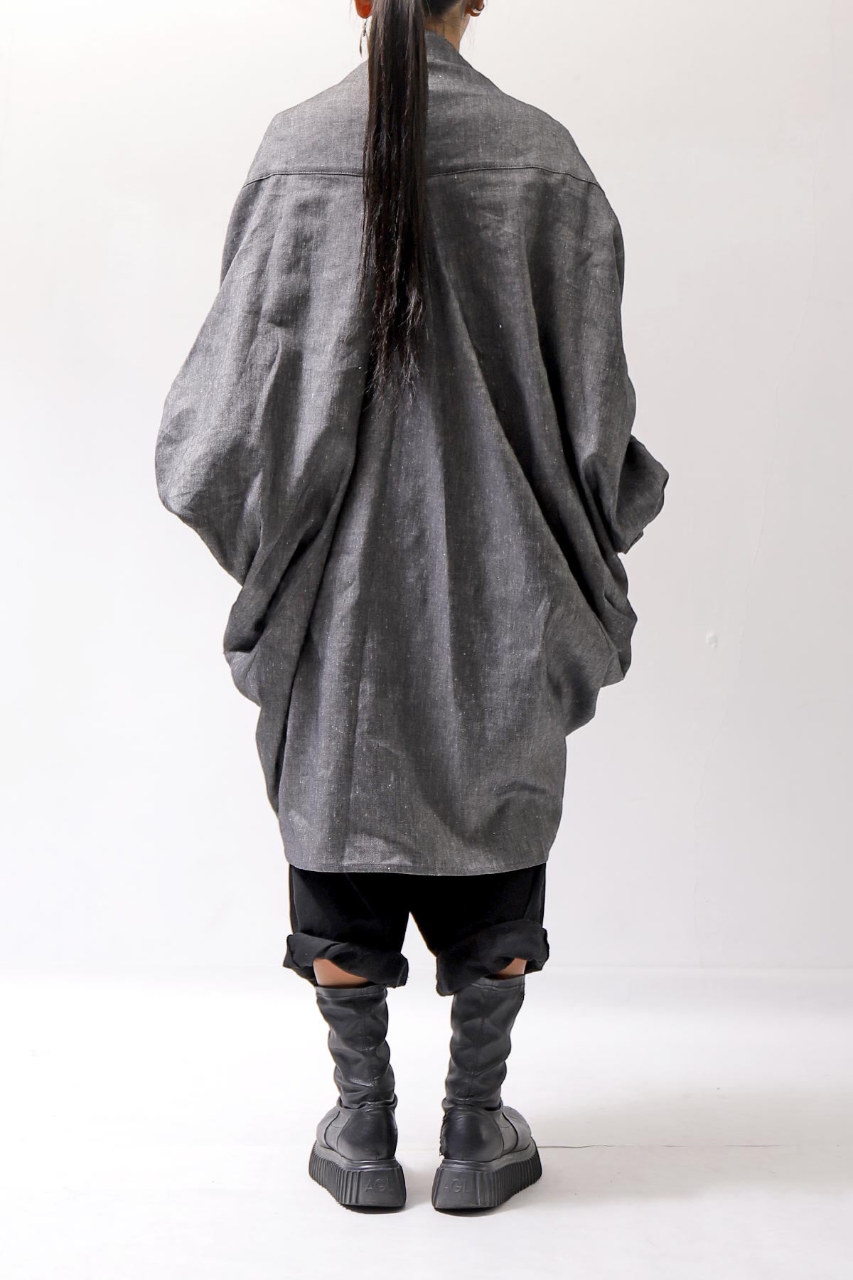 【NOSTRASANTISSIMA】 UNISEX OVAL CARDIGAN JACKET M111_GREY