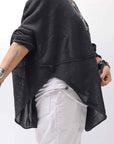 【RUNDHOLZ】 UNISEX OVER SIZED PAPER COTTON TOP _BLACK