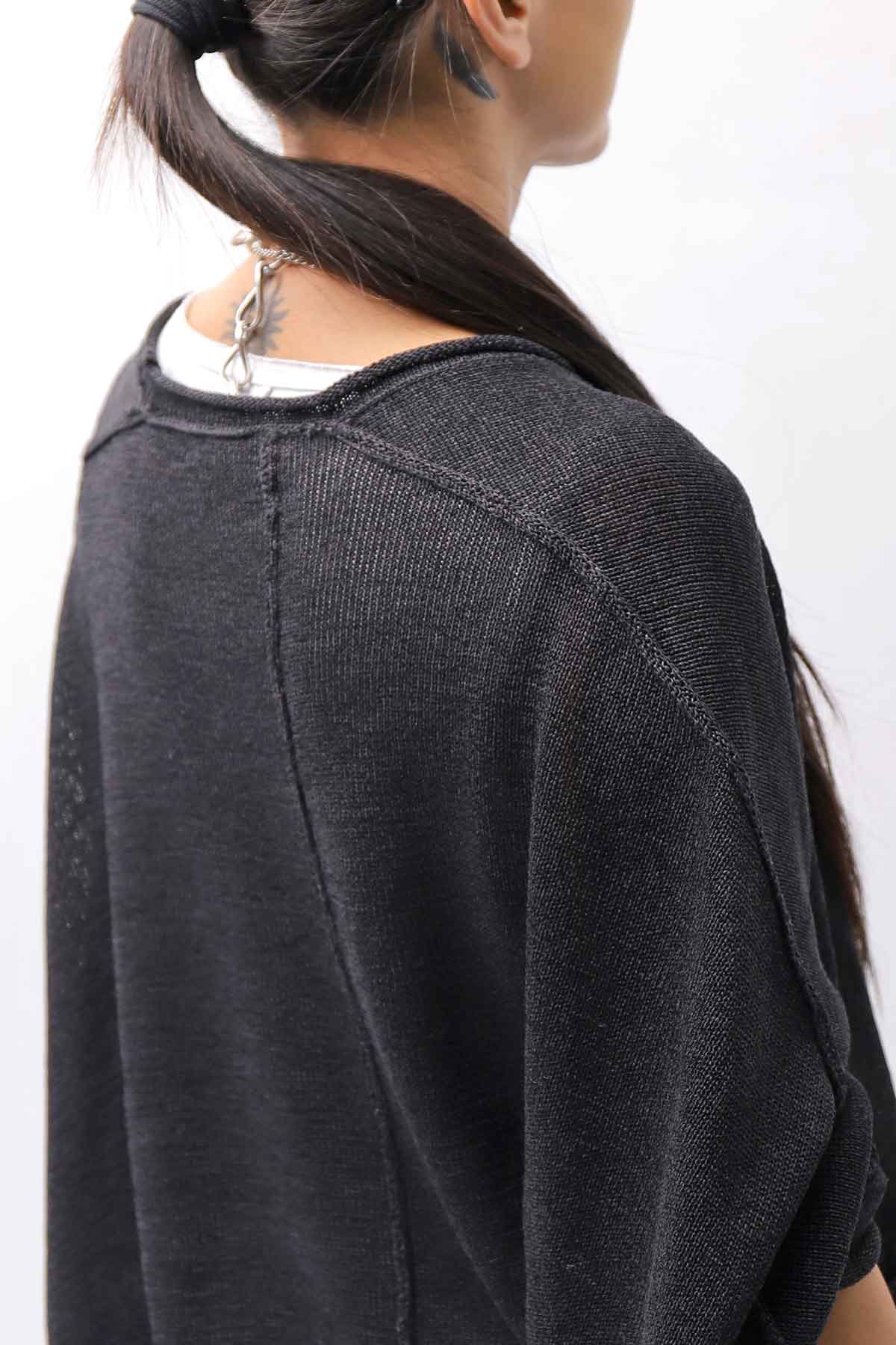 【RUNDHOLZ】 UNISEX OVER SIZED PAPER COTTON TOP _BLACK
