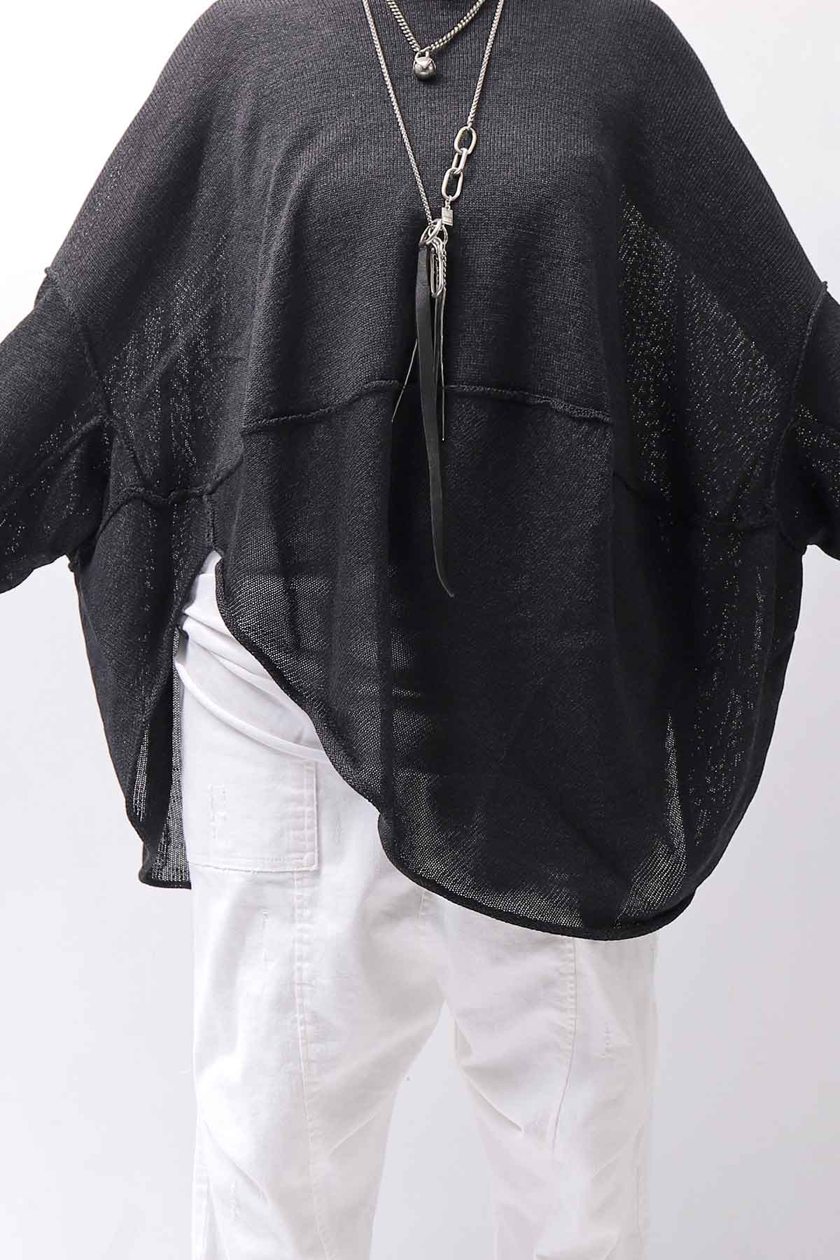 【RUNDHOLZ】 UNISEX OVER SIZED PAPER COTTON TOP _BLACK