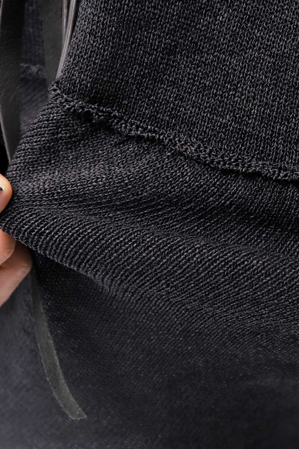 【RUNDHOLZ】 UNISEX OVER SIZED PAPER COTTON TOP _BLACK