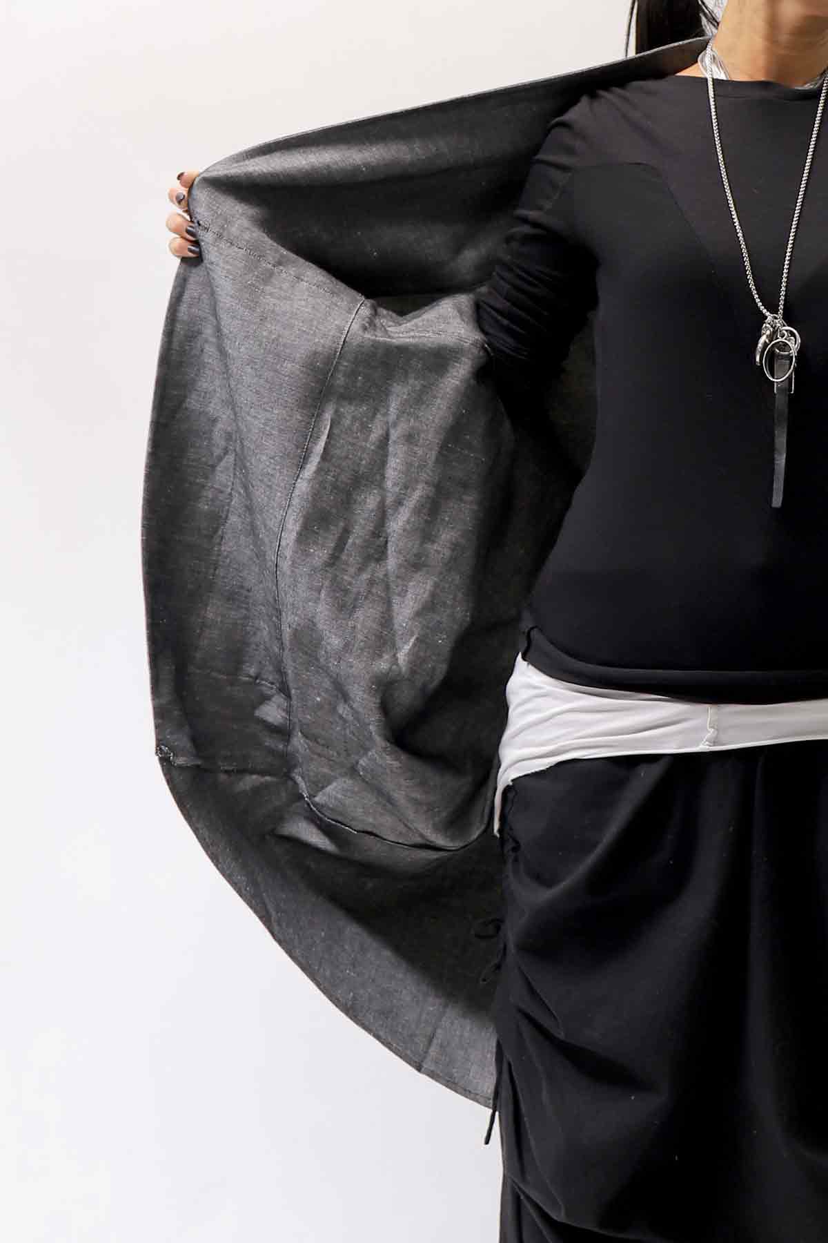 【NOSTRASANTISSIMA】 UNISEX OVAL CARDIGAN JACKET M111_GREY