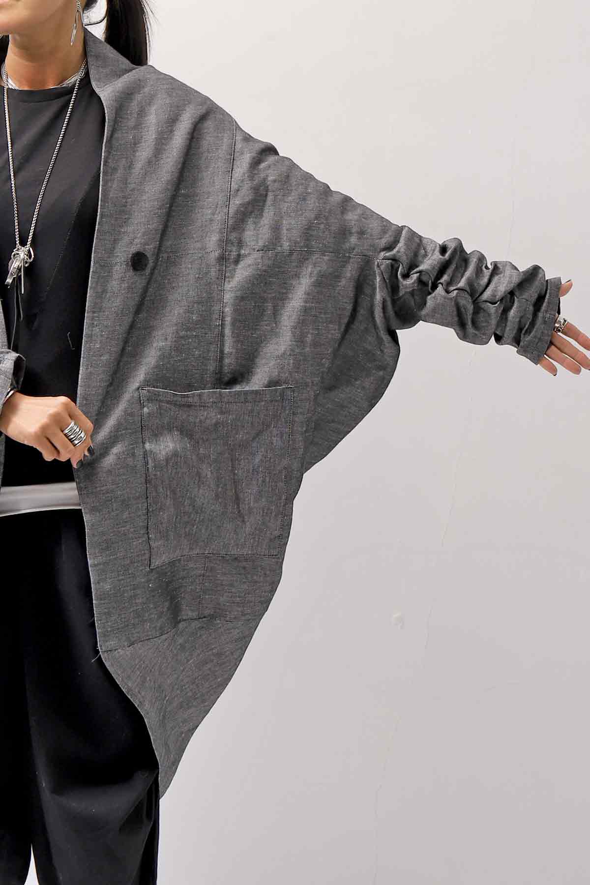 【NOSTRASANTISSIMA】 UNISEX OVAL CARDIGAN JACKET M111_GREY