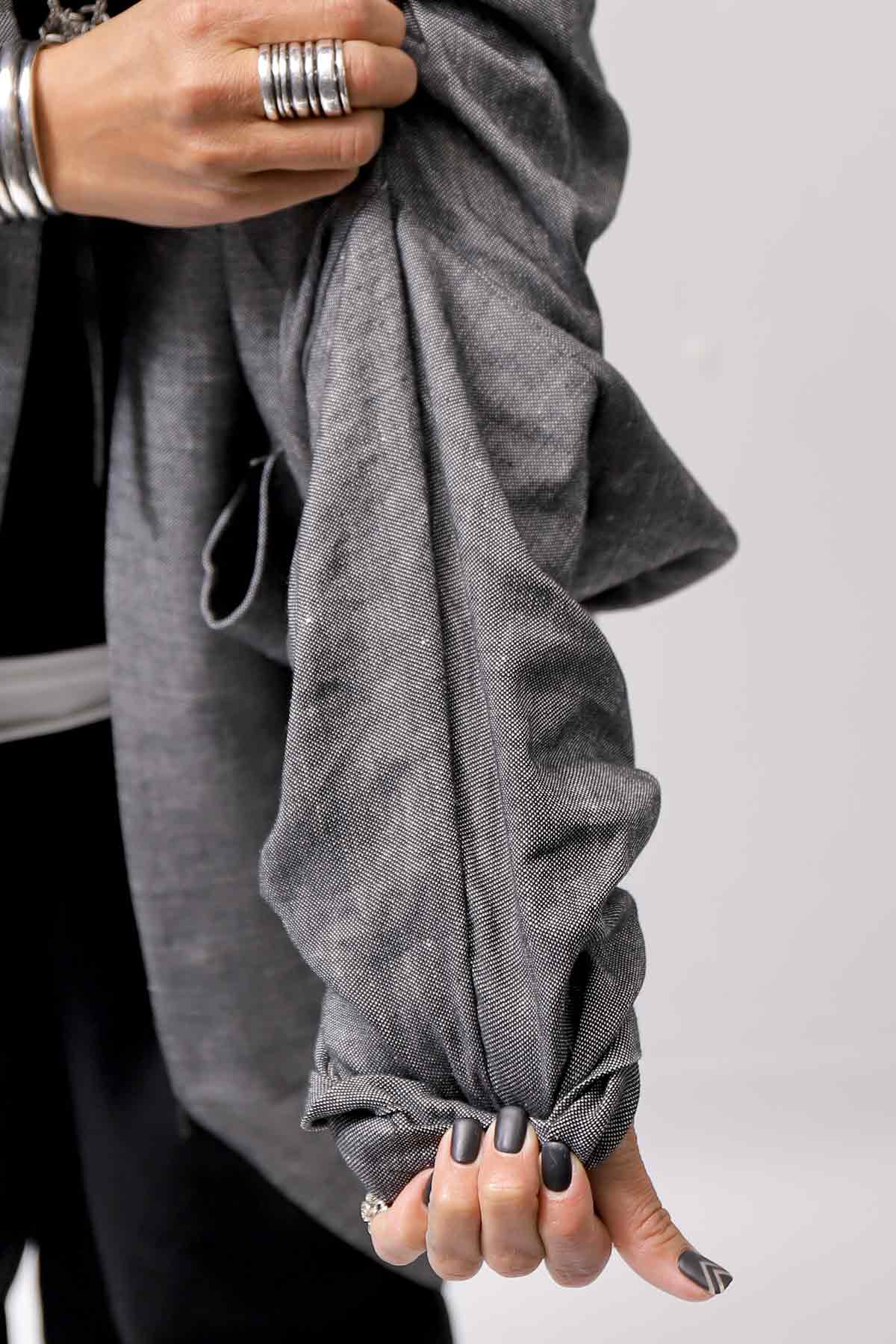 【NOSTRASANTISSIMA】 UNISEX OVAL CARDIGAN JACKET M111_GREY