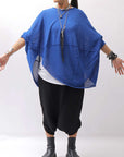 【RUNDHOLZ】 UNISEX OVER SIZED PAPER COTTON TOP _ELECTRIC CLOUD