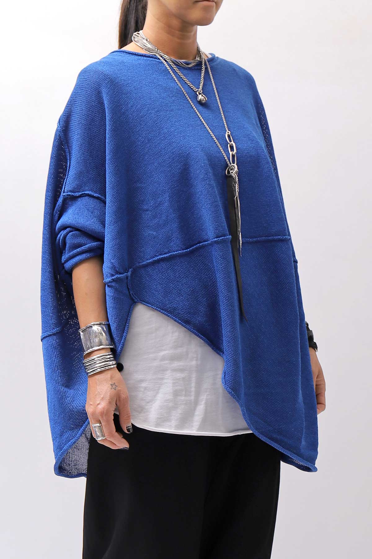 【RUNDHOLZ】 UNISEX OVER SIZED PAPER COTTON TOP _ELECTRIC CLOUD