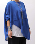 【RUNDHOLZ】 UNISEX OVER SIZED PAPER COTTON TOP _ELECTRIC CLOUD