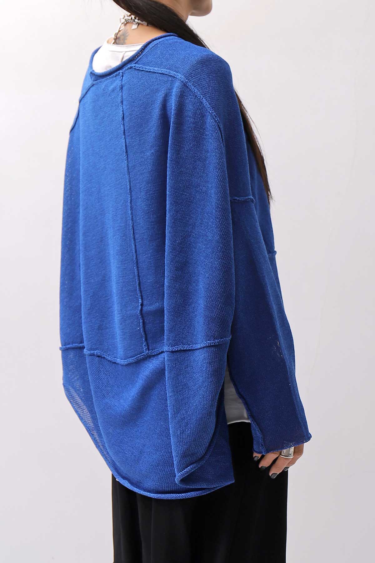 【RUNDHOLZ】 UNISEX OVER SIZED PAPER COTTON TOP _ELECTRIC CLOUD