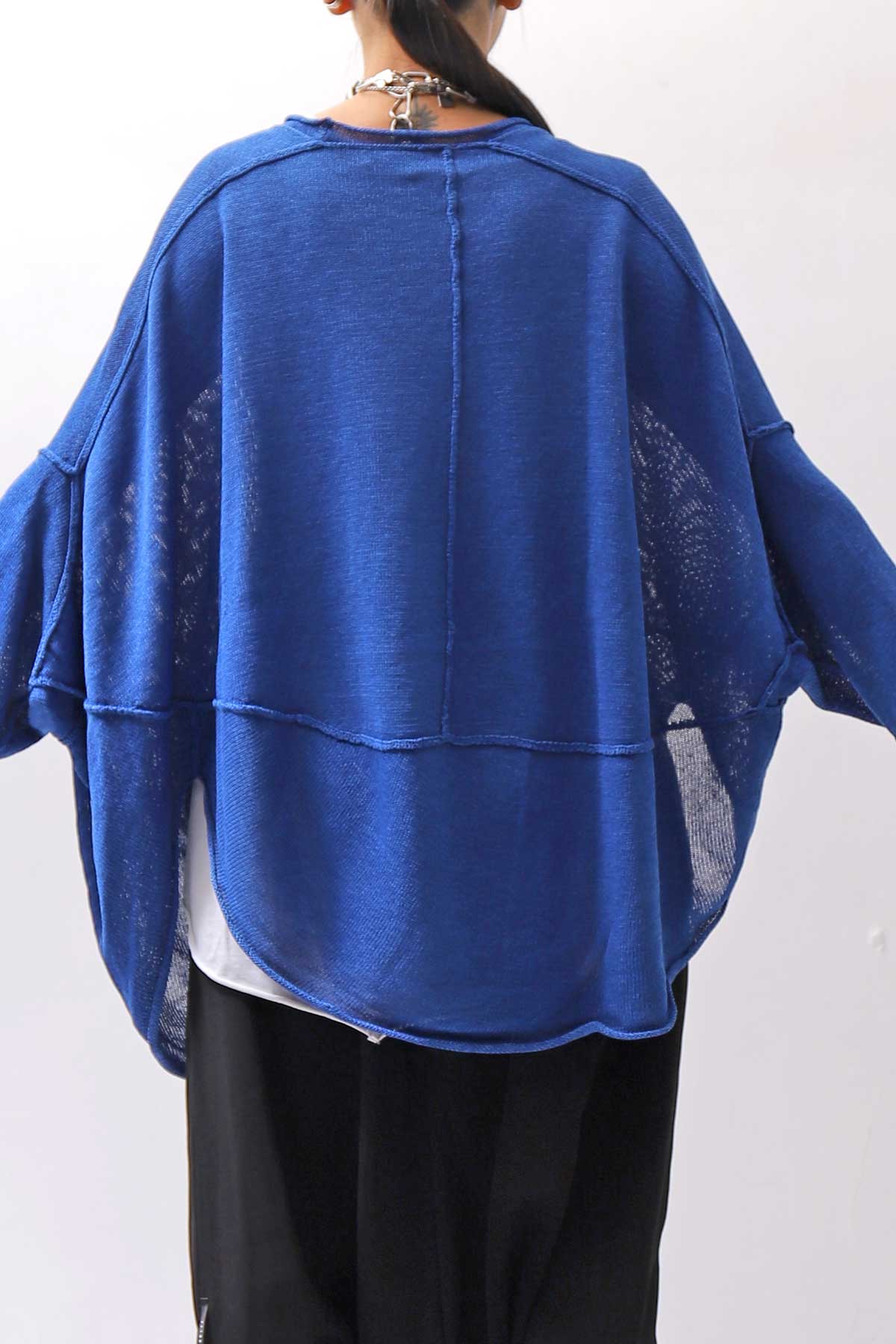 【RUNDHOLZ】 UNISEX OVER SIZED PAPER COTTON TOP _ELECTRIC CLOUD