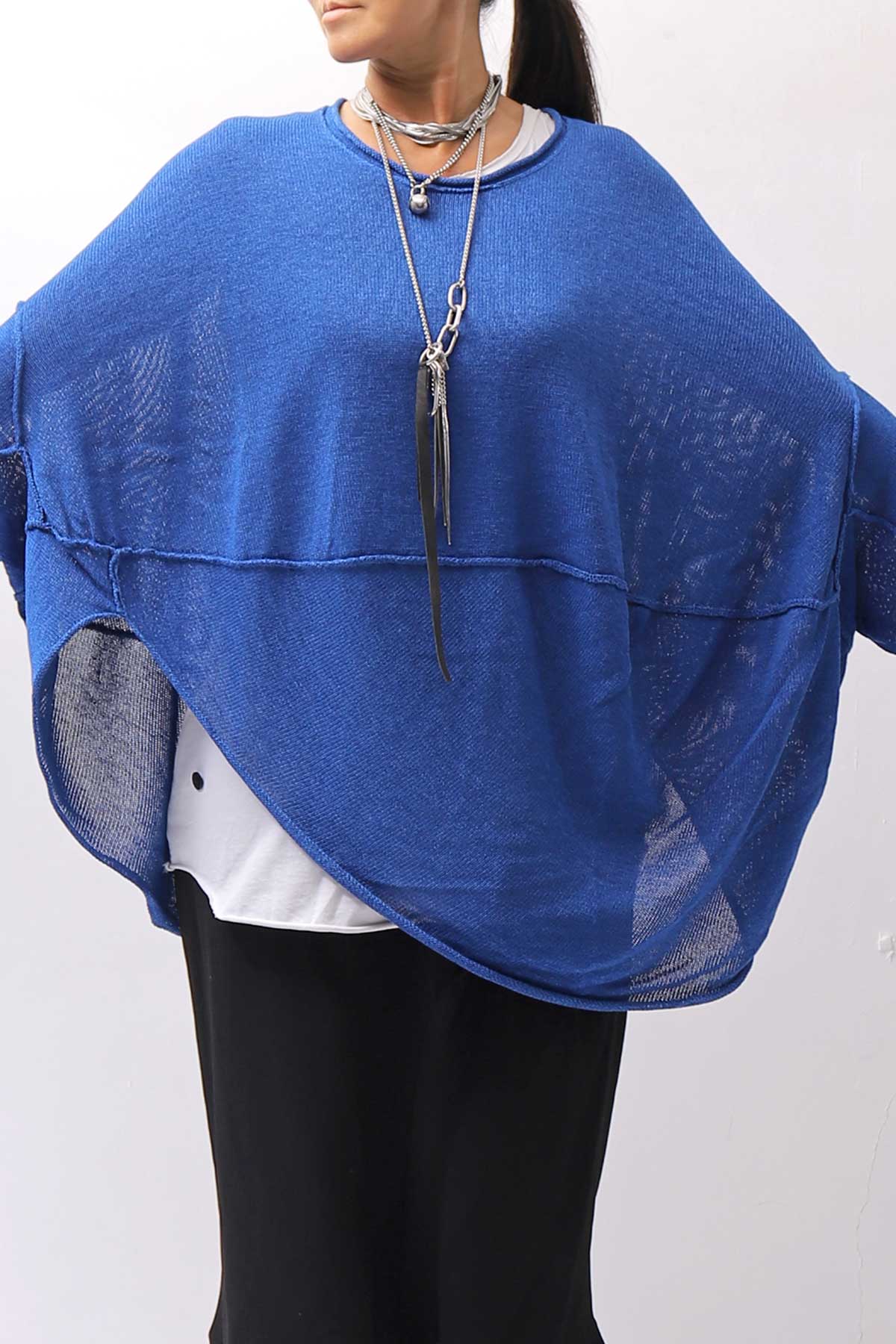 【RUNDHOLZ】 UNISEX OVER SIZED PAPER COTTON TOP _ELECTRIC CLOUD