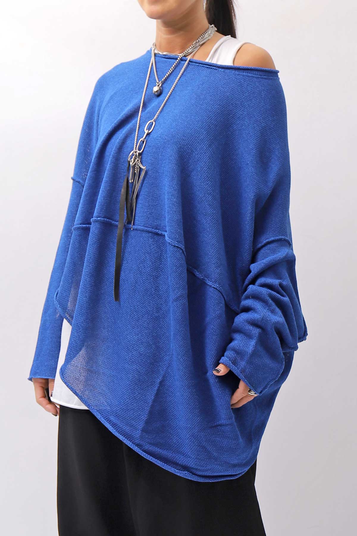 【RUNDHOLZ】 UNISEX OVER SIZED PAPER COTTON TOP _ELECTRIC CLOUD