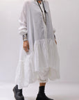 【RUNDHOLZ】 COTTON CHIFFON SHIRT DRESS _SEAFOAM FOG