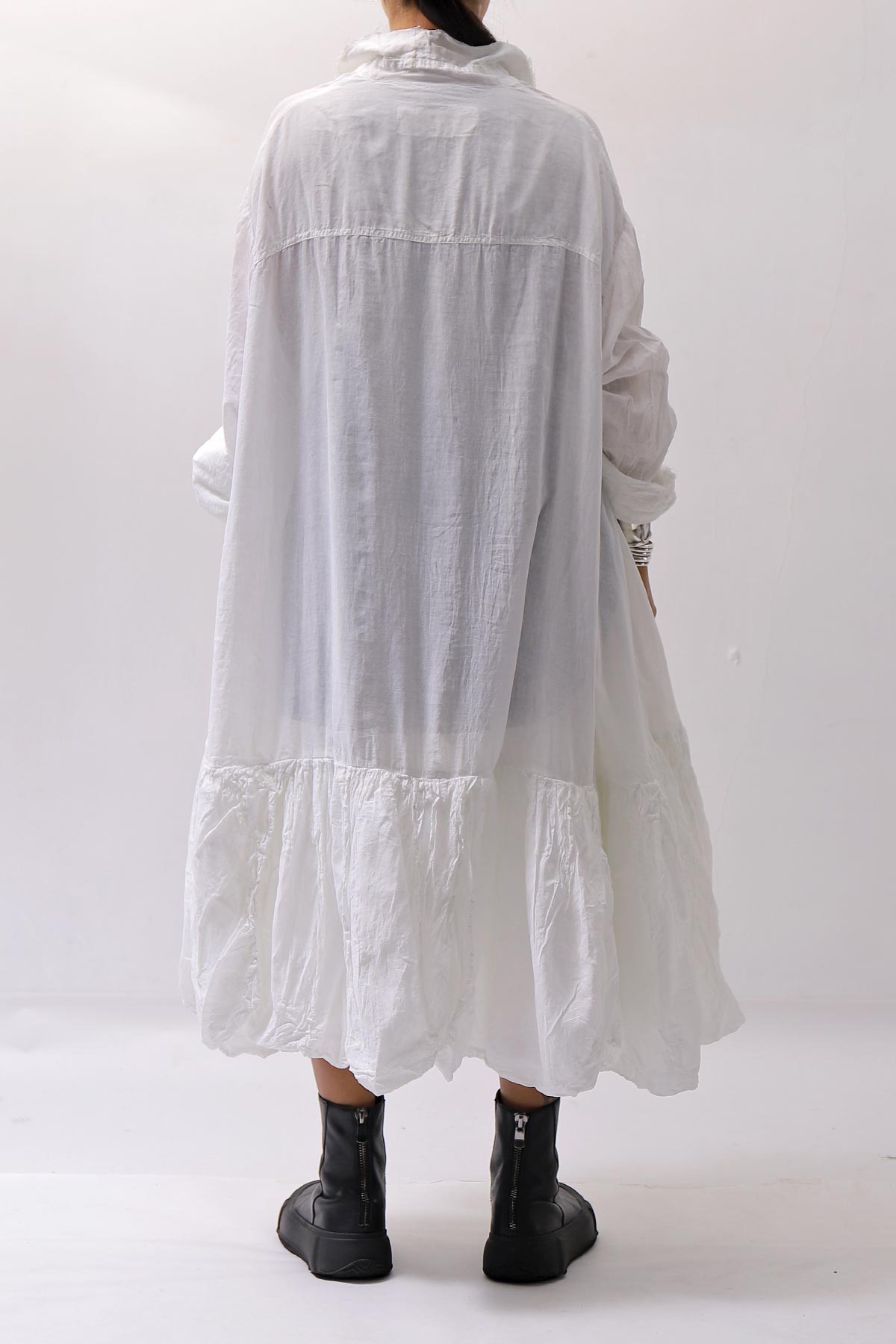 【RUNDHOLZ】 COTTON CHIFFON SHIRT DRESS _SEAFOAM FOG