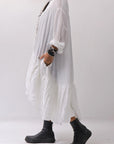 【RUNDHOLZ】 COTTON CHIFFON SHIRT DRESS _SEAFOAM FOG