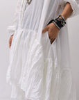 【RUNDHOLZ】 COTTON CHIFFON SHIRT DRESS _SEAFOAM FOG