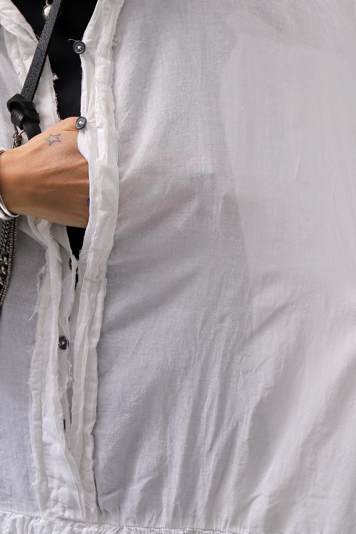 【RUNDHOLZ】 COTTON CHIFFON SHIRT DRESS _SEAFOAM FOG