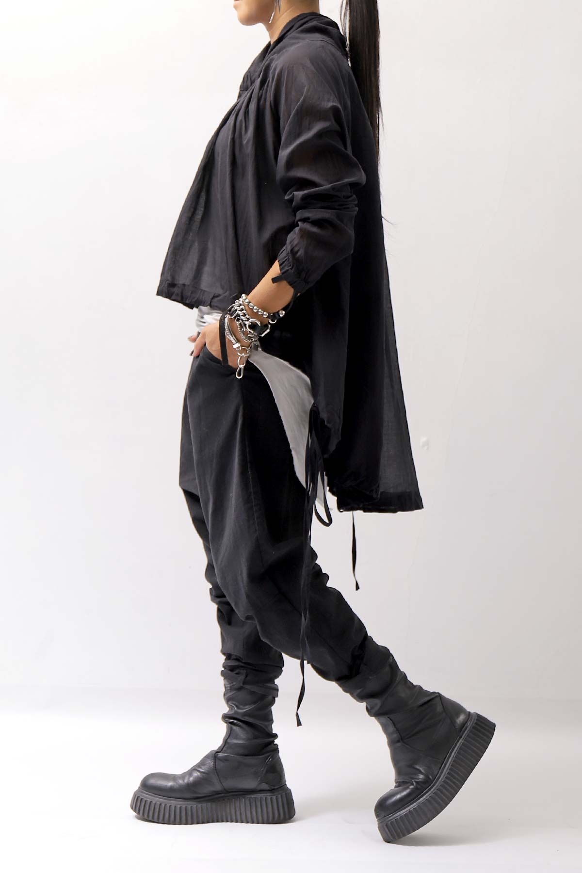 トップス studio b3 ASYMMETRY COTTON SHIRT MPB1852 studio b3】 ASYMMETRY COTTON SHIRT MPB1852_BLACK – QUADRATO