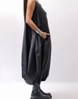 【RUNDHOLZ】 BALLOON OPEN SHIRT DRESS _BLACK
