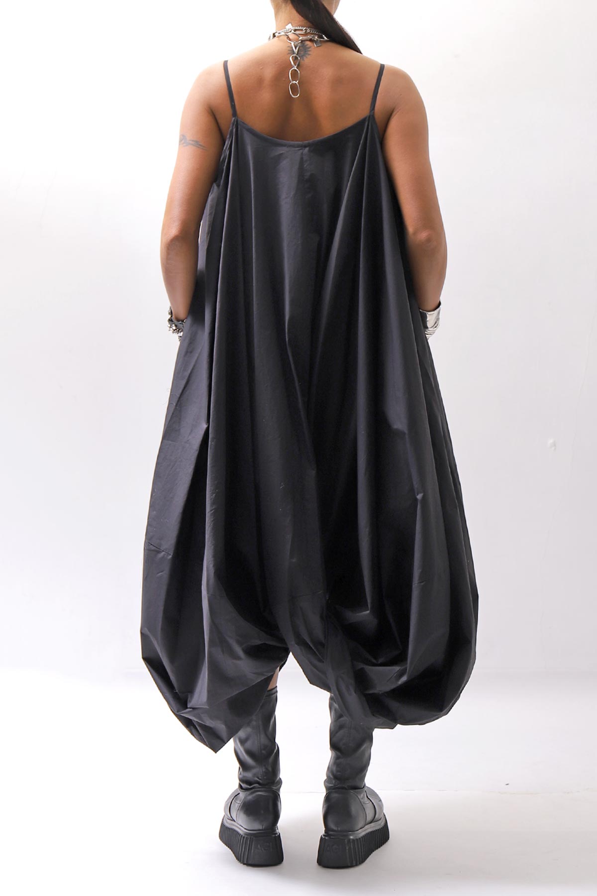 【RUNDHOLZ】 BALLOON OPEN SHIRT DRESS _BLACK