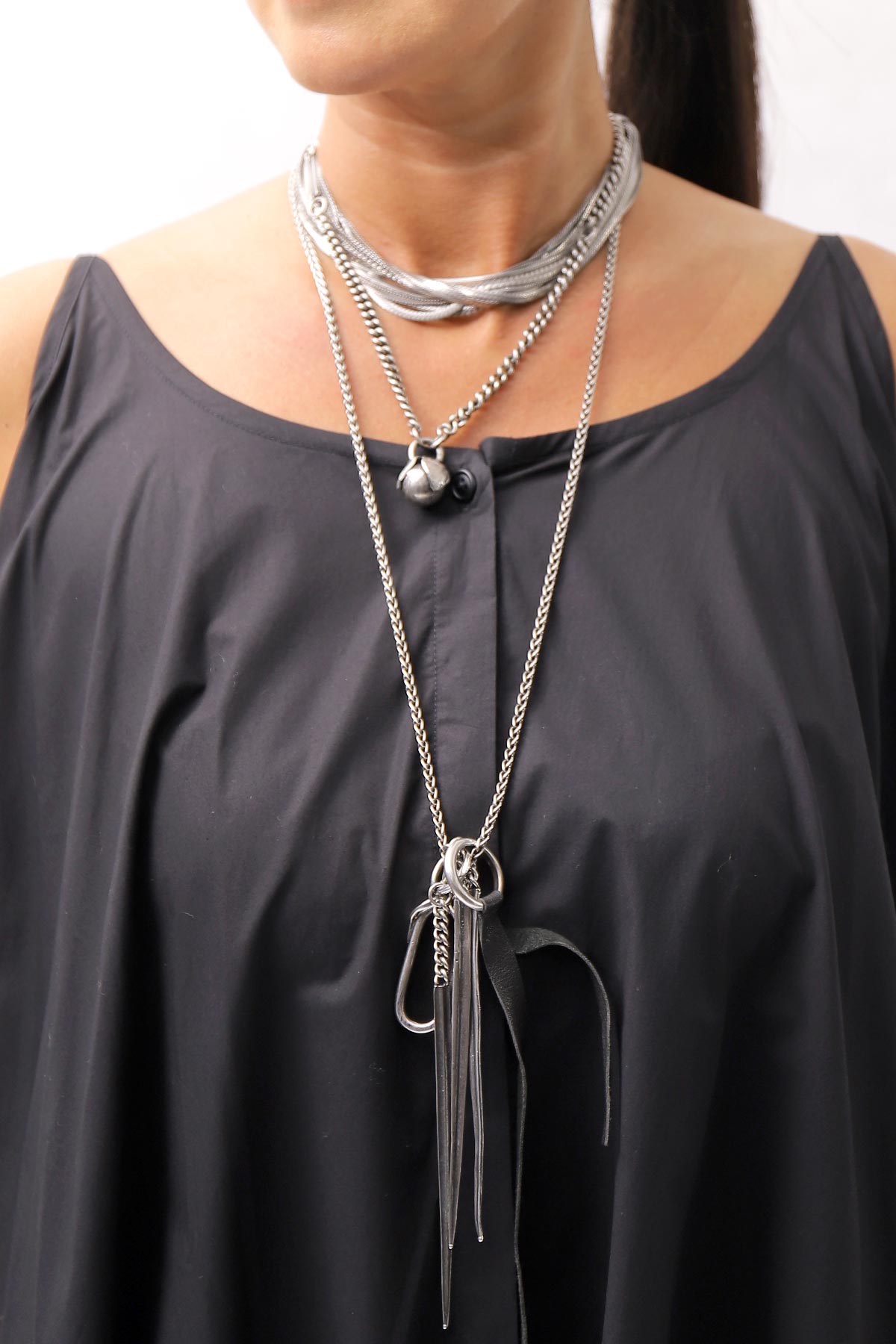 【RUNDHOLZ】 BALLOON OPEN SHIRT DRESS _BLACK