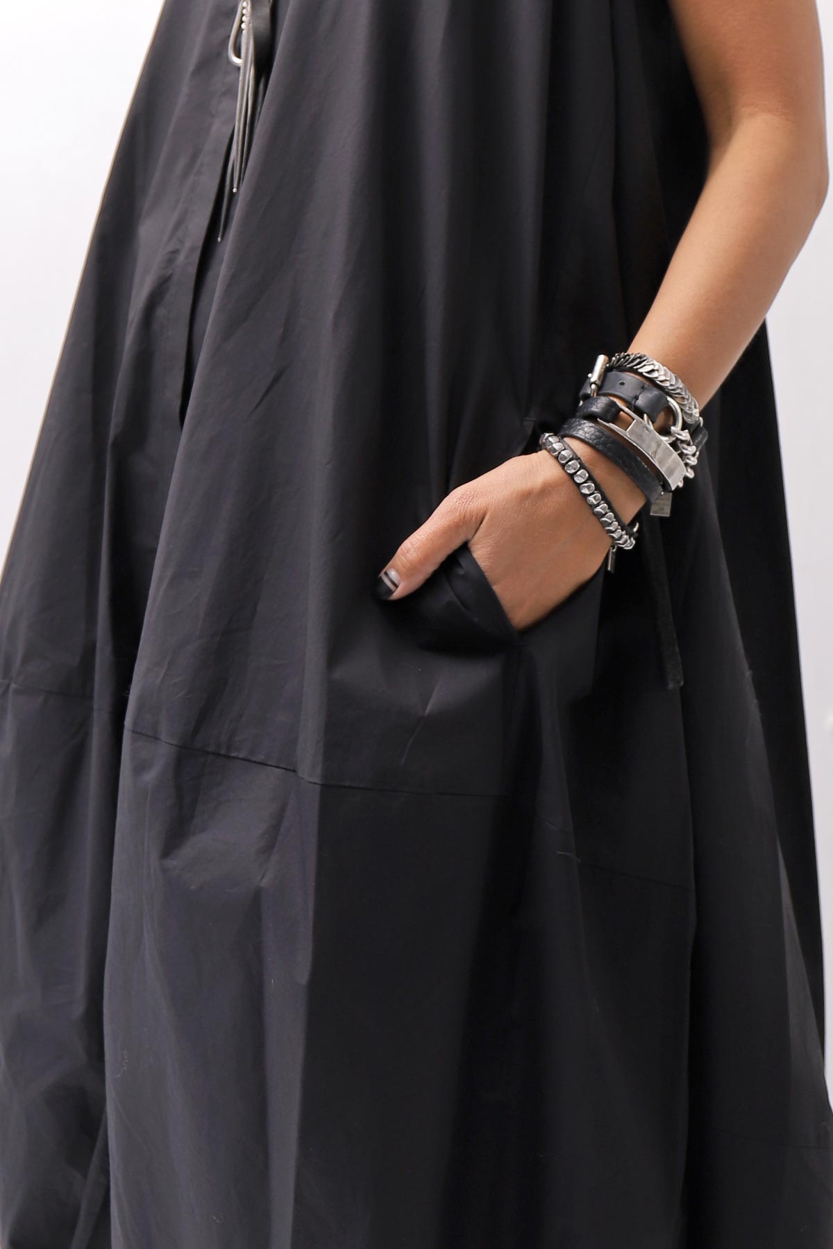 【RUNDHOLZ】 BALLOON OPEN SHIRT DRESS _BLACK