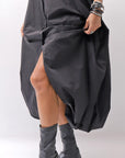 【RUNDHOLZ】 BALLOON OPEN SHIRT DRESS _BLACK