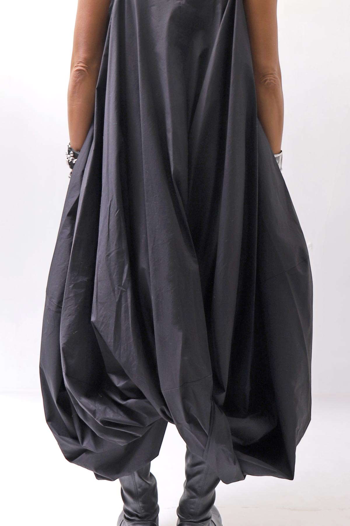 【RUNDHOLZ】 BALLOON OPEN SHIRT DRESS _BLACK