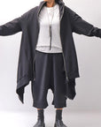 【bajra】 UNISEX 2WAY SWEAT ZIP-UP CARDIGAN 160QK03_BLACK