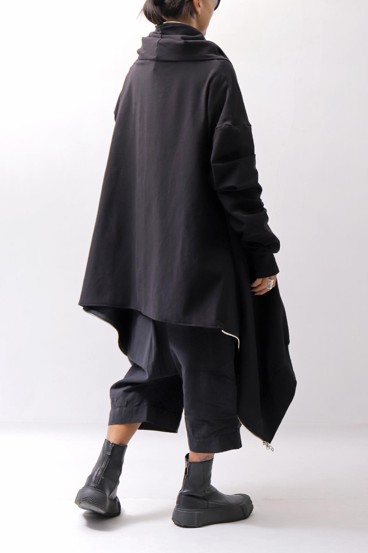 【bajra】 UNISEX 2WAY SWEAT ZIP-UP CARDIGAN 160QK03_BLACK