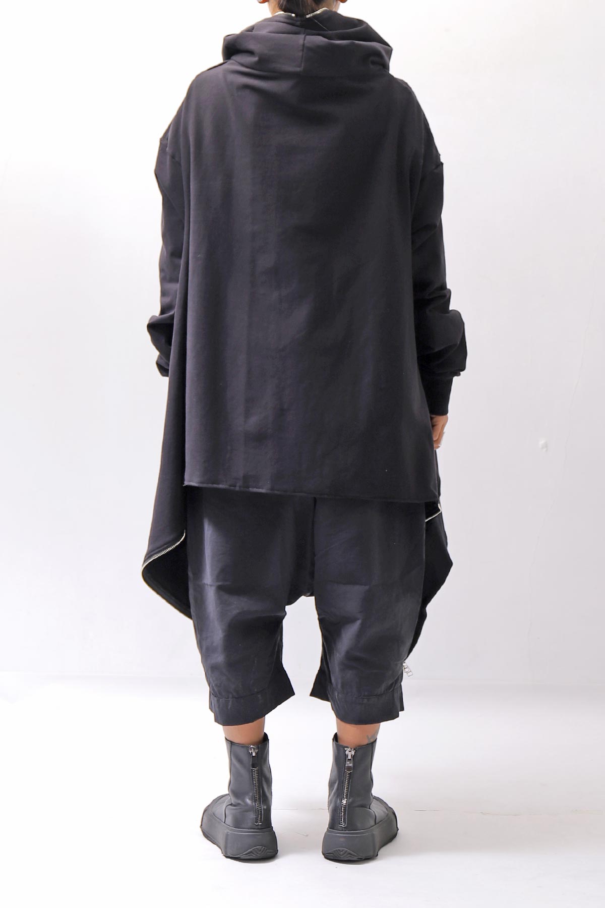 【bajra】 UNISEX 2WAY SWEAT ZIP-UP CARDIGAN 160QK03_BLACK