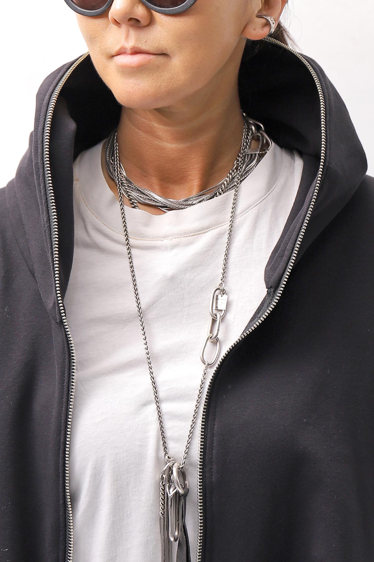 【bajra】 UNISEX 2WAY SWEAT ZIP-UP CARDIGAN 160QK03_BLACK