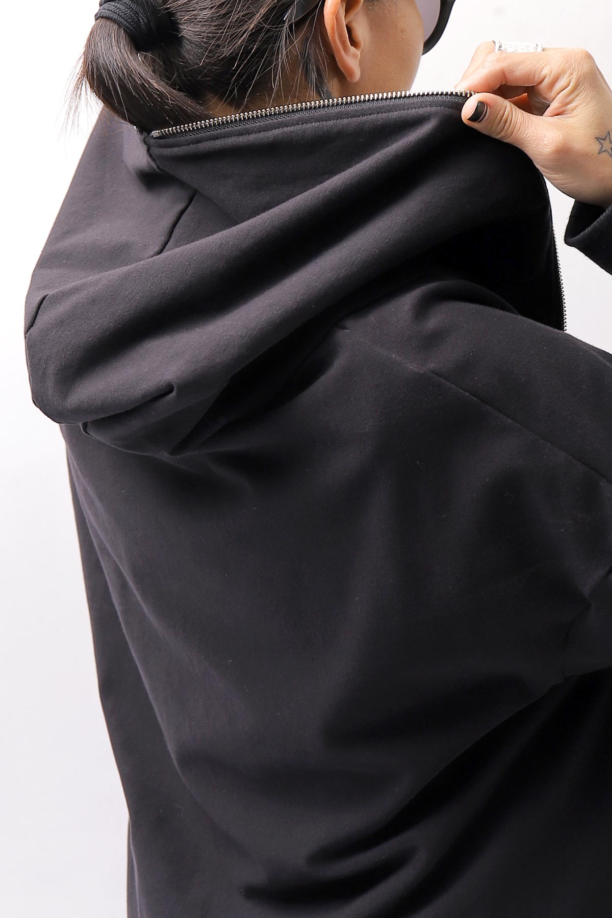 【bajra】 UNISEX 2WAY SWEAT ZIP-UP CARDIGAN 160QK03_BLACK