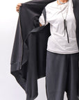 【bajra】 UNISEX 2WAY SWEAT ZIP-UP CARDIGAN 160QK03_BLACK