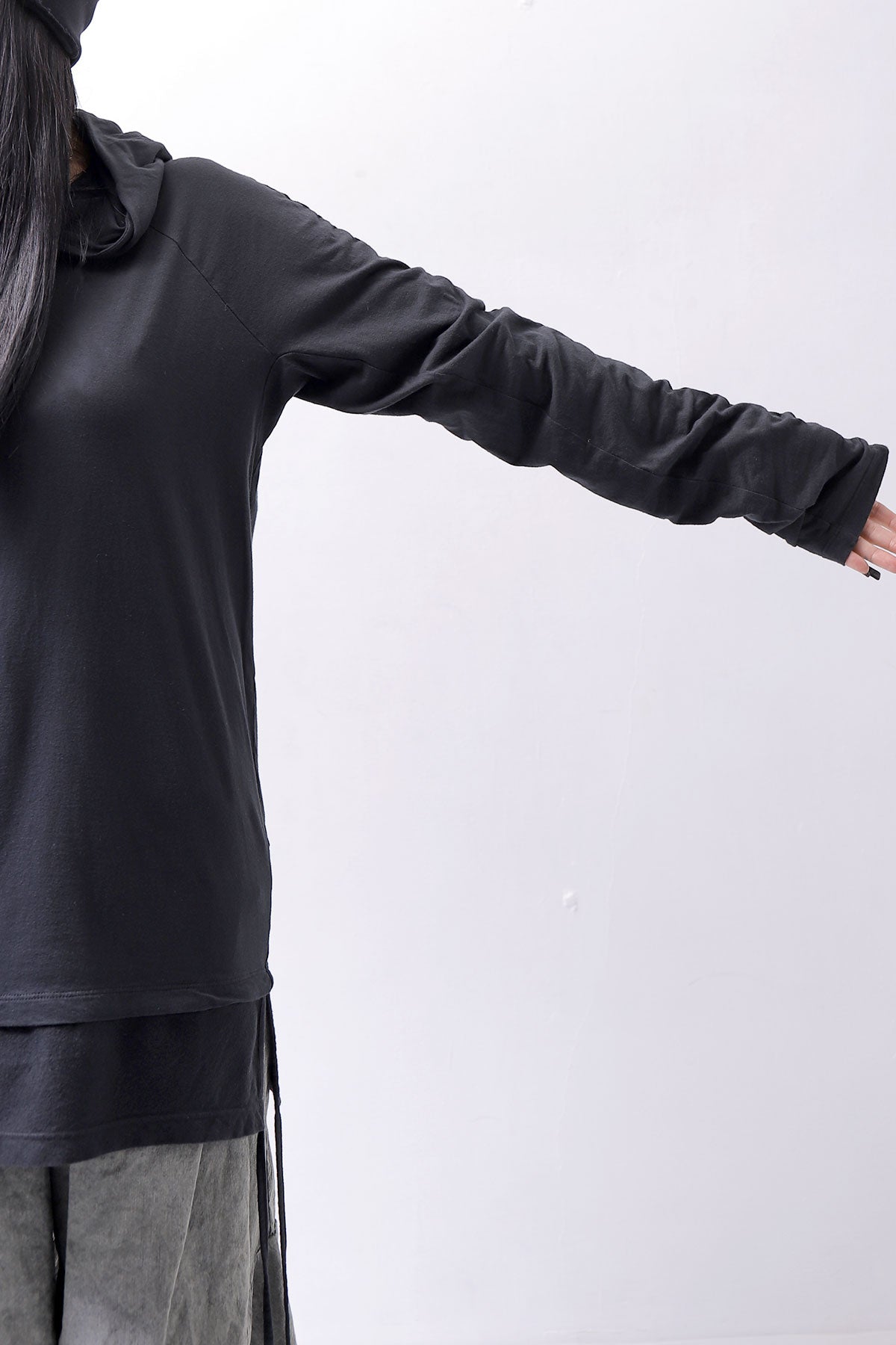 【Andrea Ya&#39;aqov】 UNISEX COTTON HOODIE TOP OPF61_BLACK