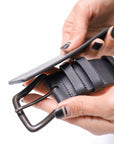 【RUNDHOLZ】 COW-HIDE LEATHER BELT _BLACK